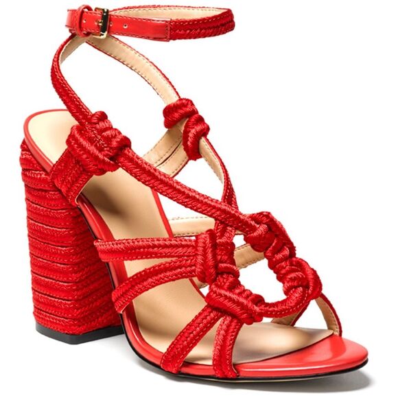 CAbi Tiptoe Hibiscus Red Knotted Rope Ankle Strap Sandals Size 7 - Picture 6 of 16